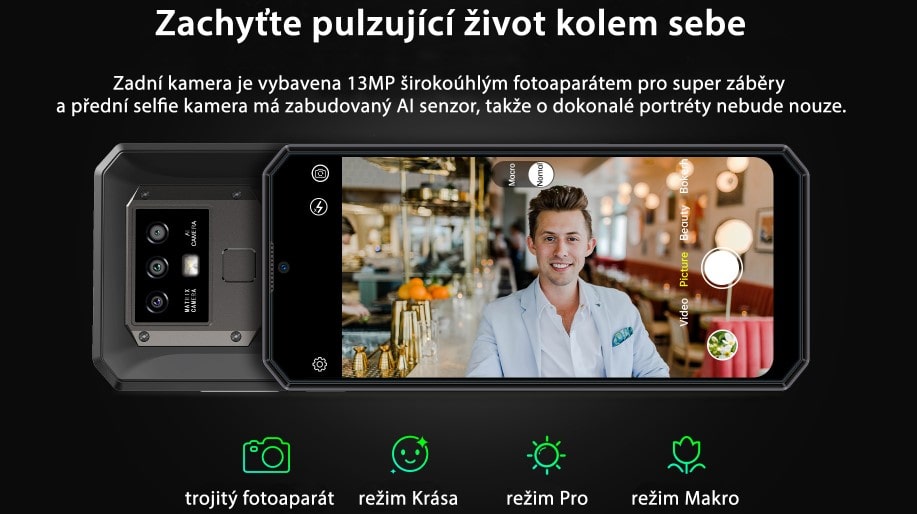 Oukitel K15 Plus ukázka zadní kamery